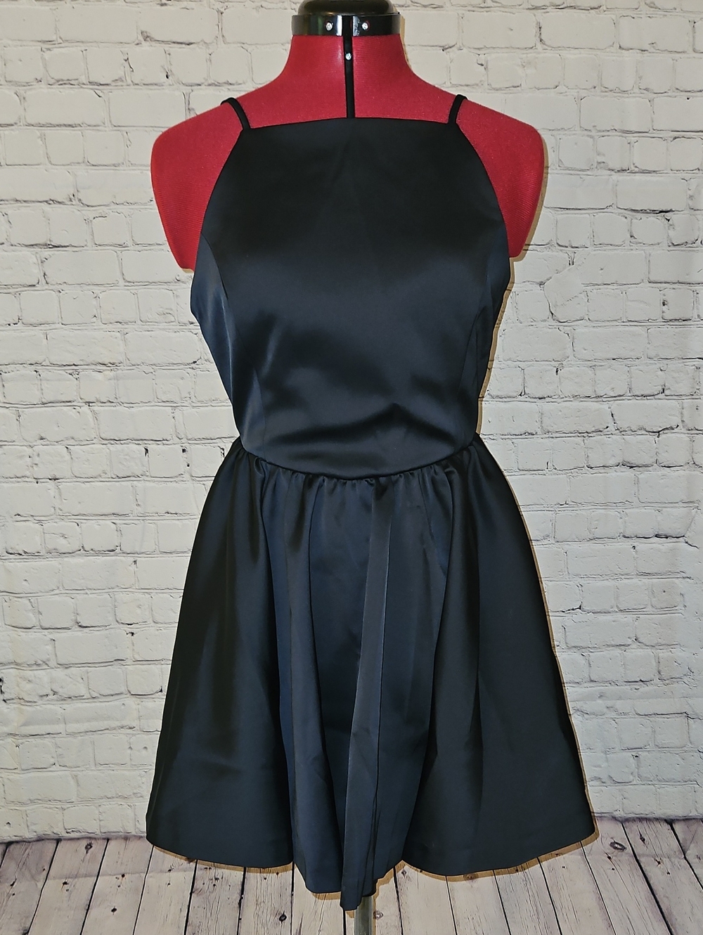 Zara Black Satin Mini Dress